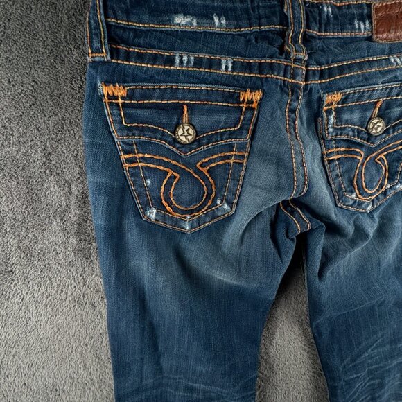 Big Star Liv Denim Jeans 27R USA Made Women Blue Pants Embroidered Western - Picture 15 of 16